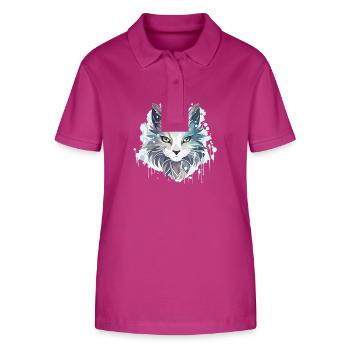 Chat - illustration - Polo bio ELLISER Stanley/Stella Femme - mauve orchidée - Devant - Luana (180cm)