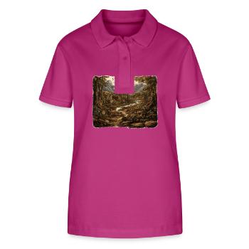 Landschaft - Illustration - Stanley/Stella Frauen Bio-Poloshirt ELLISER - Orchidee - Vorne - Luana (180cm)