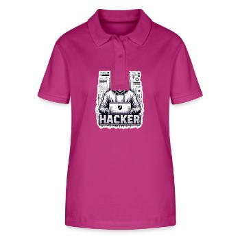 Hacker - Illustration - Polo bio ELLISER Stanley/Stella Femme - mauve orchidée - Devant - Luana (180cm)