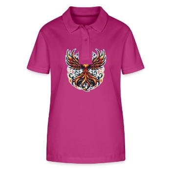 Rise Again - Illustration de Phénix - Polo bio ELLISER Stanley/Stella Femme - mauve orchidée - Devant - Luana (180cm)