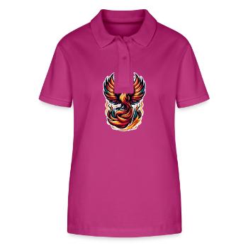 Rise Again - Illustration de Phénix - Polo bio ELLISER Stanley/Stella Femme - mauve orchidée - Devant - Luana (180cm)