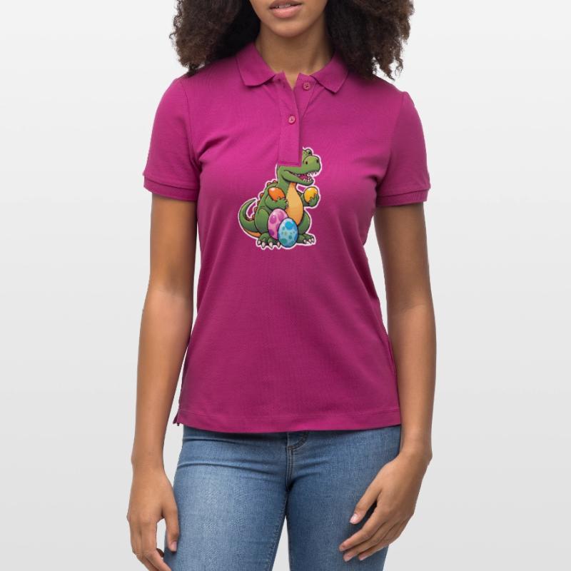Dinosaur Easter Eggs Easter Stanley/Stella Women’s Organic Polo Shirt ELLISER