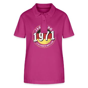 Jahrgangs 1971 Limitierte Auflage 53 Jahre alt - Stanley/Stella Frauen Bio-Poloshirt ELLISER - Orchidee - Vorne - Luana (180cm)