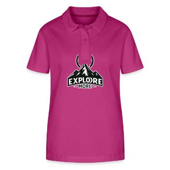 Explore more - Wanderer - Stanley/Stella Frauen Bio-Poloshirt ELLISER - Orchidee - Vorne - Luana (180cm)