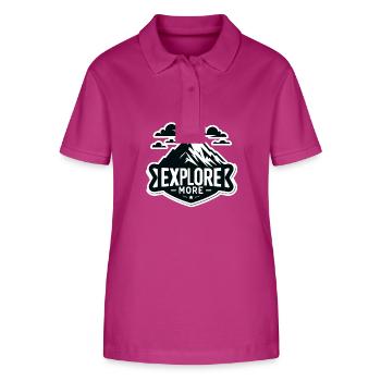 Explore more - Wanderer - Stanley/Stella Frauen Bio-Poloshirt ELLISER - Orchidee - Vorne - Luana (180cm)