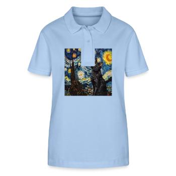Katze, katzenmotiv - Stanley/Stella Frauen Bio-Poloshirt ELLISER - sky Blue - Vorne - Luana (180cm)