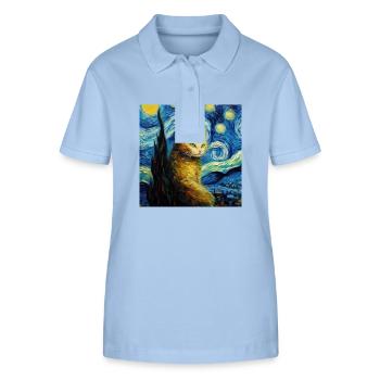 Cat, Cat Motif - Stanley/Stella Women’s Organic Polo Shirt ELLISER - sky blue - Front - Luana (180cm)