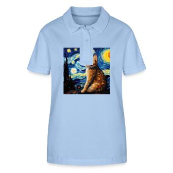 Cat, Cat Motif - Stanley/Stella Women’s Organic Polo Shirt ELLISER - sky blue - Front - Luana (180cm)