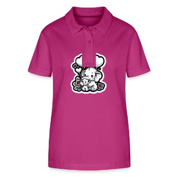 Süsses Elefantenbaby mit Herz Ballon Elefantenmama - Stanley/Stella Frauen Bio-Poloshirt ELLISER - Orchidee - Vorne - Luana (180cm)