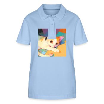 Cat, Cat Motif - Stanley/Stella Women’s Organic Polo Shirt ELLISER - sky blue - Front - Luana (180cm)