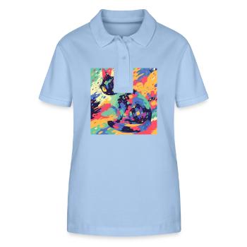 Cat, Cat Motif - Stanley/Stella Women’s Organic Polo Shirt ELLISER - sky blue - Front - Luana (180cm)