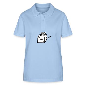 Bondrucker Gastro Gastronomie - Stanley/Stella Frauen Bio-Poloshirt ELLISER - sky Blue - Vorne - Luana (180cm)