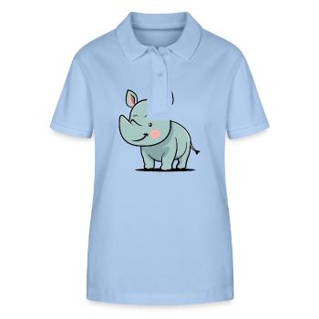 Rhinocéros - Polo bio ELLISER Stanley/Stella Femme - bleu ciel - Devant - Luana (180cm)