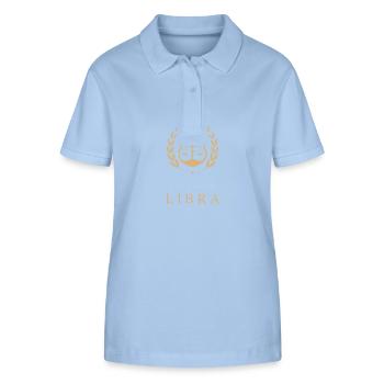 Signe astrologique Balance - Polo bio ELLISER Stanley/Stella Femme - bleu ciel - Devant - Luana (180cm)