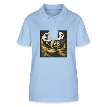 Canard en plastique jaune réfléchi - Polo bio ELLISER Stanley/Stella Femme - bleu ciel - Devant - Luana (180cm)