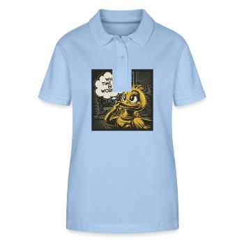 Nachdenkliche Gelbe Plastikente Ente Statement - Stanley/Stella Frauen Bio-Poloshirt ELLISER - sky Blue - Vorne - Luana (180cm)