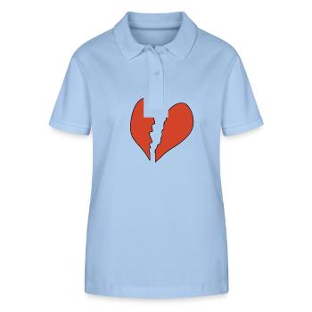 gebrochenes Herz Symbol - Stanley/Stella Frauen Bio-Poloshirt ELLISER - sky Blue - Vorne - Luana (180cm)