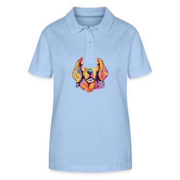Golden Retriever Dog Breed Watercolor Cartoon Kawa - Stanley/Stella Women’s Organic Polo Shirt ELLISER - sky blue - Front - Luana (180cm)