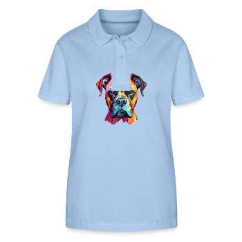 Boxer Dog Breed Watercolor Cartoon Kawaii Colorful - Stanley/Stella Women’s Organic Polo Shirt ELLISER - sky blue - Front - Luana (180cm)
