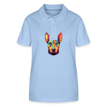 Doberman Pinscher Dog Breed Watercolor Cartoon Kaw - Stanley/Stella Women’s Organic Polo Shirt ELLISER - sky blue - Front - Luana (180cm)