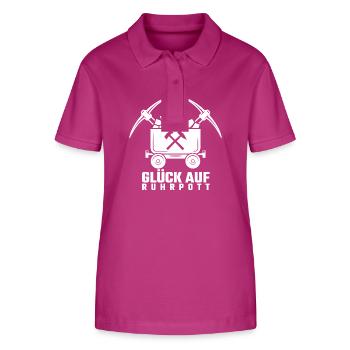 Ruhrpott Glück Auf Lore Bergbau Bergarbeiter - Stanley/Stella Frauen Bio-Poloshirt ELLISER - Orchidee - Vorne - Luana (180cm)
