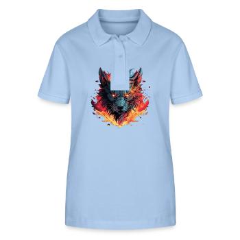 Flammenwolf der Hölle - Stanley/Stella Frauen Bio-Poloshirt ELLISER - sky Blue - Vorne - Luana (180cm)