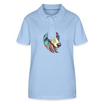Silken Windhound Dog Breed Watercolor Cartoon Kawa - Stanley/Stella Women’s Organic Polo Shirt ELLISER - sky blue - Front - Luana (180cm)