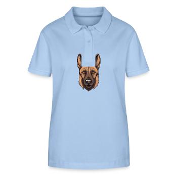 Belgian Malinoi Dog Breed Watercolor Cartoon Kawai - Stanley/Stella Women’s Organic Polo Shirt ELLISER - sky blue - Front - Luana (180cm)