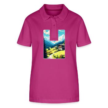 Klosters Serneus Schweiz Vintage Reiseposter - Stanley/Stella Frauen Bio-Poloshirt ELLISER - Orchidee - Vorne - Luana (180cm)