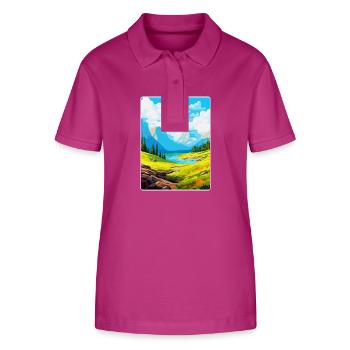 Pyrenäen-Nationalpark Frankreich Reiseplakat WPA - Stanley/Stella Frauen Bio-Poloshirt ELLISER - Orchidee - Vorne - Luana (180cm)