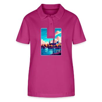 Mainz Germany Vintage Travel Poster WPA Souvenir - Stanley/Stella Women’s Organic Polo Shirt ELLISER - orchid Flower - Front - Luana (180cm)