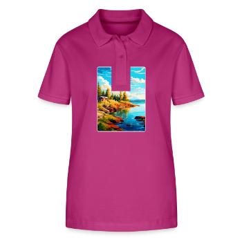 Ålandinseln Finnland Vintage Reiseplakat WPA - Stanley/Stella Frauen Bio-Poloshirt ELLISER - Orchidee - Vorne - Luana (180cm)