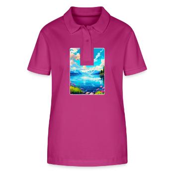 Lake Geneva Switzerland France Travel Poster WPA - Stanley/Stella Women’s Organic Polo Shirt ELLISER - orchid Flower - Front - Luana (180cm)