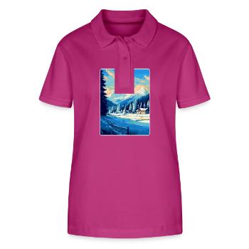 Kitzbühel Österreich Vintage Reiseplakat Souvenir - Stanley/Stella Frauen Bio-Poloshirt ELLISER - Orchidee - Vorne - Luana (180cm)