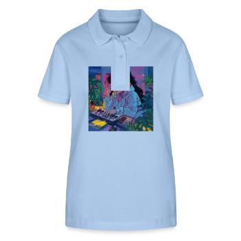 plants and music - high quality fashion print - Stanley/Stella Women’s Organic Polo Shirt ELLISER - sky blue - Front - Luana (180cm)