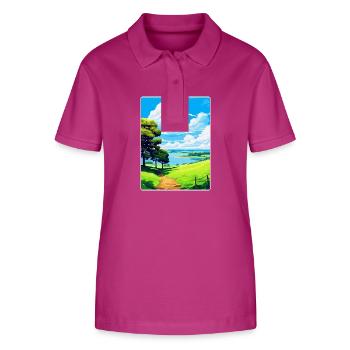 Mount Edgcumbe Country Park Reiseposter Souvenir - Stanley/Stella Frauen Bio-Poloshirt ELLISER - Orchidee - Vorne - Luana (180cm)