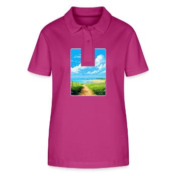 Hayle England Uk Vintage Reiseposter Souvenir - Stanley/Stella Frauen Bio-Poloshirt ELLISER - Orchidee - Vorne - Luana (180cm)