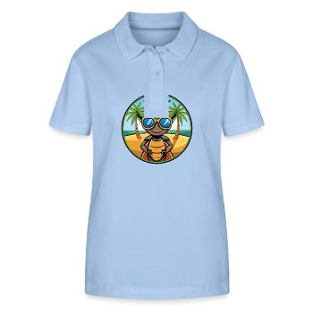 Ameise lustige Cartoon Sommer Strand Sonnenbrille Aufkleber - Stanley/Stella Frauen Bio-Poloshirt ELLISER - sky Blue - Vorne - Luana (180cm)