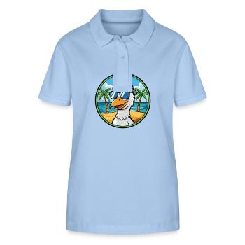 Gans Lustige Cartoon Sommer Strand Sonnenbrille Cool - Stanley/Stella Frauen Bio-Poloshirt ELLISER - sky Blue - Vorne - Luana (180cm)