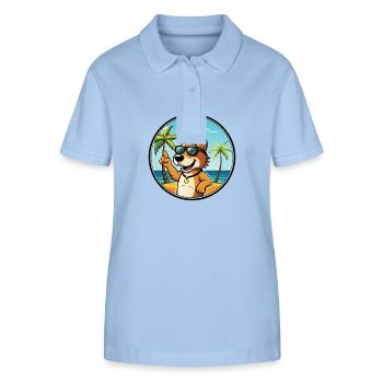 Auvergne Pointing Dog Breed Cartoon Sunglass Beach - Stanley/Stella Women’s Organic Polo Shirt ELLISER - sky blue - Front - Luana (180cm)