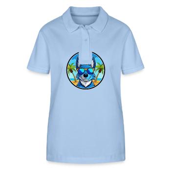Blue Heeler Hunderasse Cartoon Sonnenbrille Strand - Stanley/Stella Frauen Bio-Poloshirt ELLISER - sky Blue - Vorne - Luana (180cm)