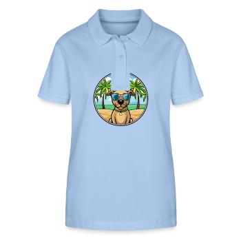 Black Mouth Cur Dog Breed Cartoon Sunglasses Beach - Stanley/Stella Women’s Organic Polo Shirt ELLISER - sky blue - Front - Luana (180cm)
