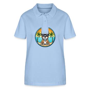 Braque Auvergne Hunderasse Cartoon Sonnenbrille Strand - Stanley/Stella Frauen Bio-Poloshirt ELLISER - sky Blue - Vorne - Luana (180cm)