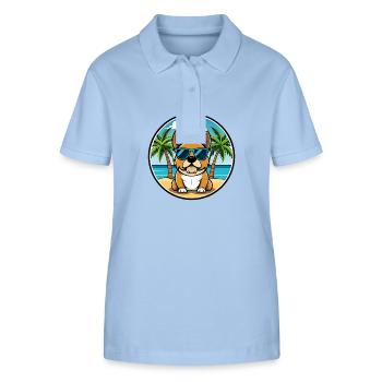 Perro De Presa Mallorquinische Hunderasse Cartoon Beach - Stanley/Stella Frauen Bio-Poloshirt ELLISER - sky Blue - Vorne - Luana (180cm)