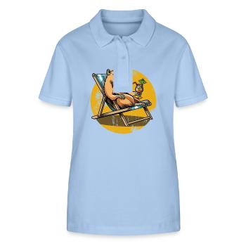 Capybara - Holiday - Cocktail - Chilling - Stanley/Stella Women’s Organic Polo Shirt ELLISER - sky blue - Front - Luana (180cm)