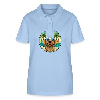 Picardie Spaniel Hund Rasse Cartoon Sonnenbrille Strand - Stanley/Stella Frauen Bio-Poloshirt ELLISER - sky Blue - Vorne - Luana (180cm)