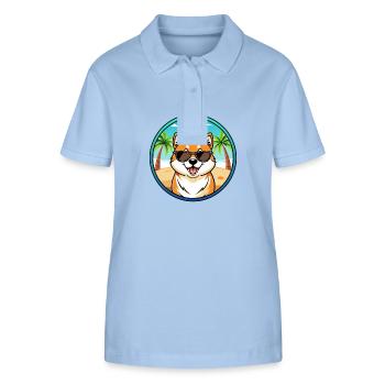Shih Poo Hunderasse Cartoon Sonnenbrille Strand - Stanley/Stella Frauen Bio-Poloshirt ELLISER - sky Blue - Vorne - Luana (180cm)