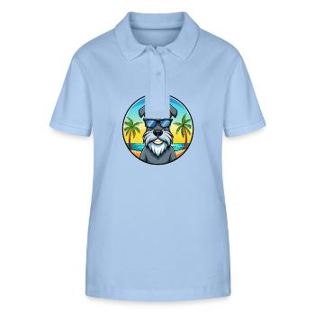 Standard Schnauzer Dog Breed Cartoon Sunglasses - Stanley/Stella Women’s Organic Polo Shirt ELLISER - sky blue - Front - Luana (180cm)