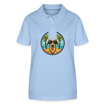 Sloughi Hunderasse Cartoon Sonnenbrille Strand - Stanley/Stella Frauen Bio-Poloshirt ELLISER - sky Blue - Vorne - Luana (180cm)