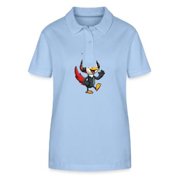 Woodpecker Funny Cartoon Character Musique de casque - Polo bio ELLISER Stanley/Stella Femme - bleu ciel - Devant - Luana (180cm)